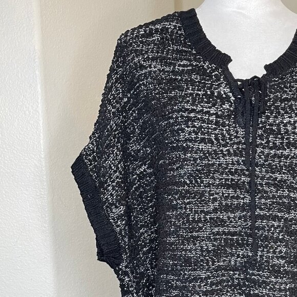 Extra Touch Women's Black Gray Sweater Scoop Tie Neck Comfy Office Sz 2X - Picture 4 of 6